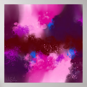 Poster Violet rouge violet Magenta Bleu Art Abstrait Impr