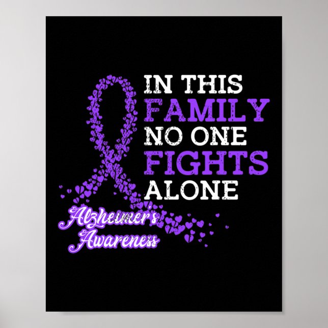 Poster Violet Ruban Famille Alzheimer Sensibilisation (Devant)