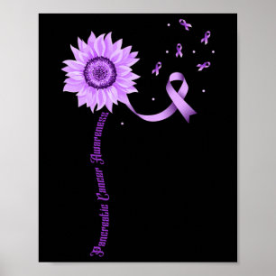 Poster Violet Ruban Pancréatique Cancer Sensibilisation