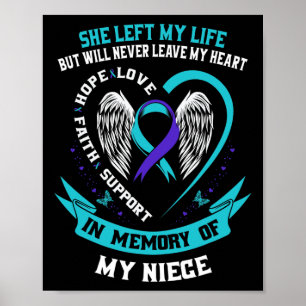 Poster Violet Suicide Sensibilisation Ribbon Niece Memori