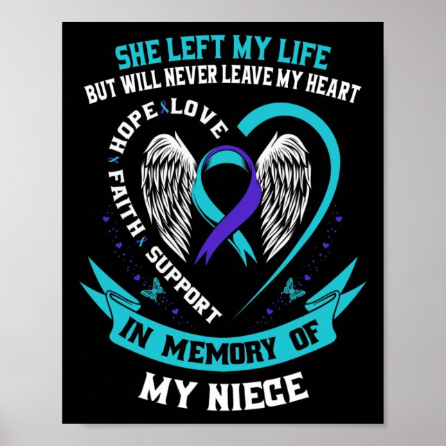 Poster Violet Suicide Sensibilisation Ribbon Niece Memori (Devant)