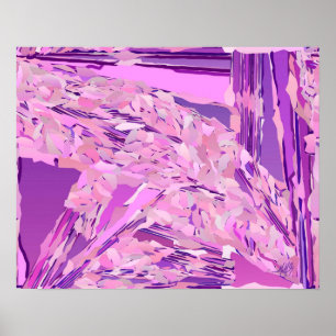 Poster "Violet Woodland" abstrait, Lavande, Mauve, Purpl