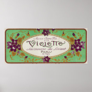 Poster Violette Soap LabelParis, France