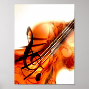 Poster Violon Abstrait