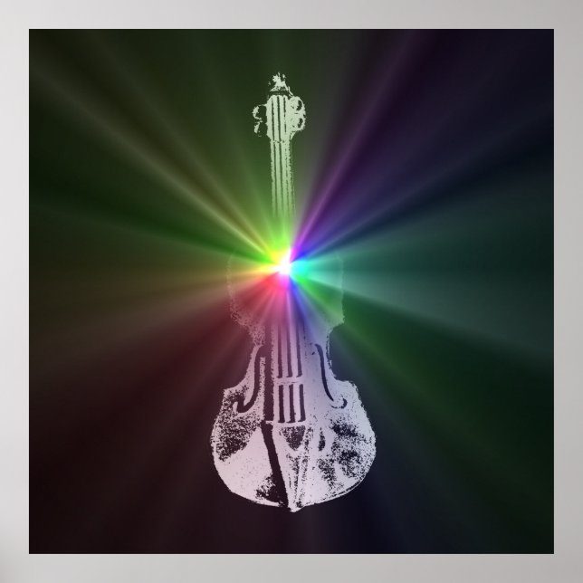 Poster Violon arc-en-ciel (Devant)