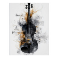 Violon entouré de notes musicales