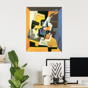 Poster Violon et verre de Juan Gris, Cubisme Vintage