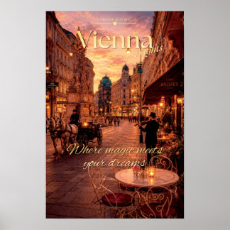 Poster Violoniste des Nuits de Vienne Cheval Attelage Scé