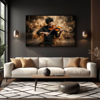 Poster Violoniste Dramatique Musique Passionnée