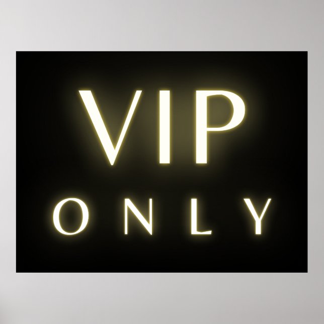 Poster Vip only neon glowing luxe text design (Devant)