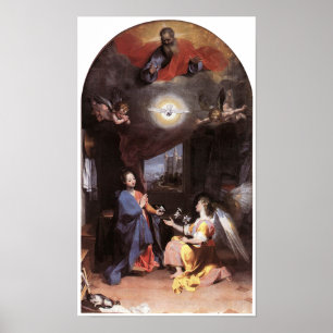 POSTER VIRGIN AND ANNUNCIATION ANGEL