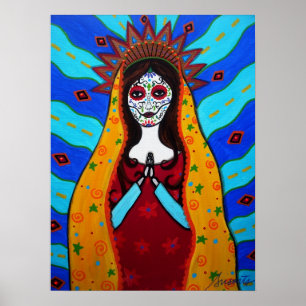 POSTER VIRGIN GUADALUPE DIA DE LOS MUERTOS