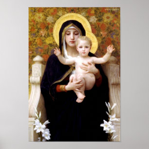Poster Virgin of the Lilies - William-Adolphe Bouguereau