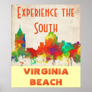 POSTER VIRGINIA BEACH SKYLINE