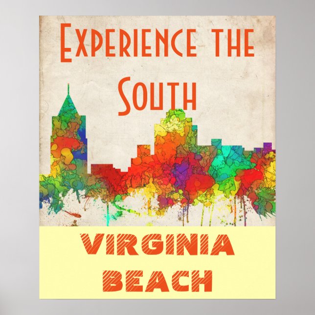 POSTER VIRGINIA BEACH SKYLINE (Devant)