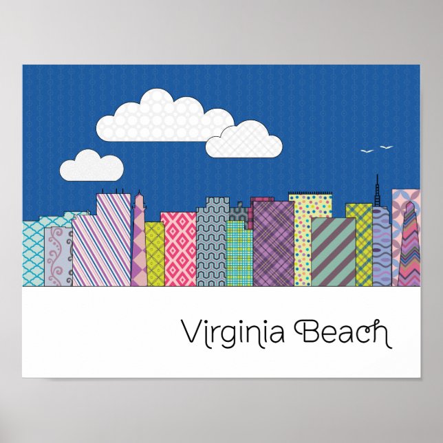 Poster Virginia Beach Skyline (Devant)