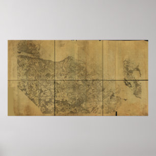 Poster Virginia Map Alexandria to the Potomac River 1860