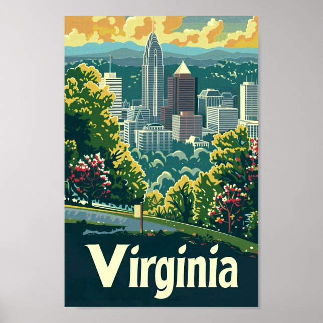 Poster Virginia USA célèbre Travel Place (Devant)