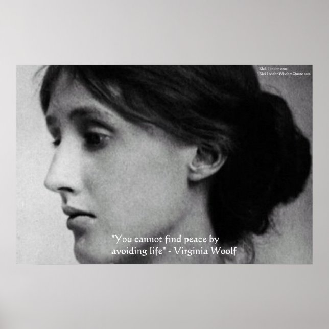 Poster Virginia Woolf "Trouver la paix" Citation de la sa (Devant)