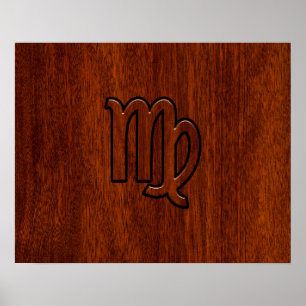 Poster Virgo Connexion en bois de style acajou