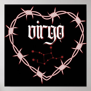 Poster Virgo Constellation Art céleste gothique foncé