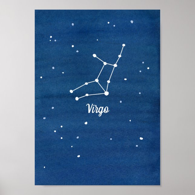 Poster Virgo Constellation Stars Ciel nocturne (Devant)
