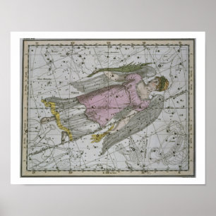 Poster Virgo, de "A Celestial Atlas", pub. en 1822 (col.