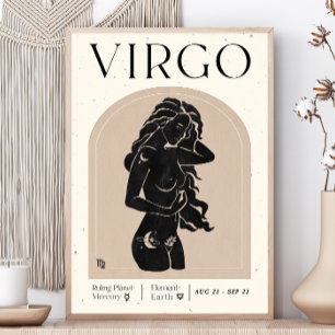 Poster Virgo Feminine Zodiac
