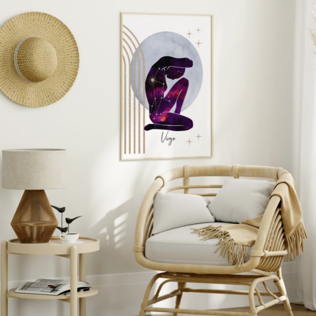 Poster Virgo Purple Gold Féminine Zodiac Design (Créateur téléchargé)