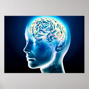 Poster Virtual Human Brain Airbrush Art