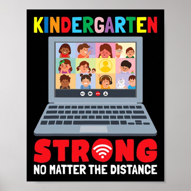Poster Virtual Kindergarten Fun 100 jours d'enseignement  (Devant)