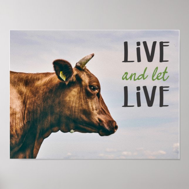 Poster "Vis et laisse vivre" vegan (Devant)