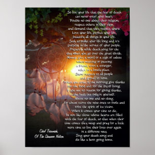 Poster "Vis ta vie" coucher de soleil de Tecumseh Dreamca