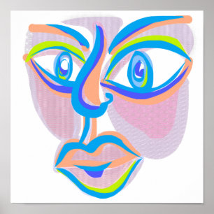 Poster Visage Abstrait d'art moderne
