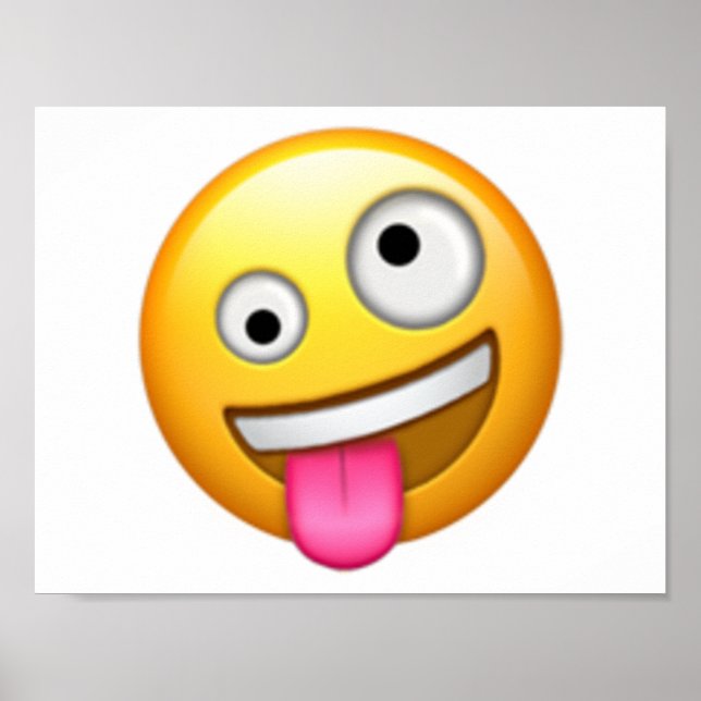 Poster Visage avec un grand et un petit oeil - Emoji (Devant)
