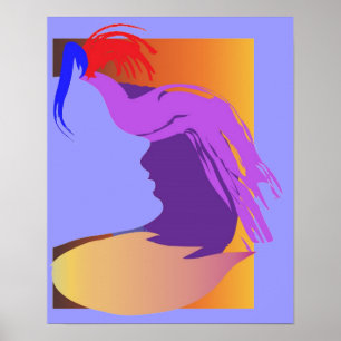 Poster Visage bleu
