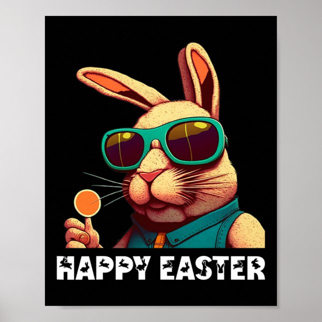 Poster Visage Bunny Avec Sungles Garçons Hommes Enfants F (Devant)