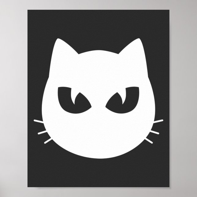 Poster visage de chat blanc (Devant)