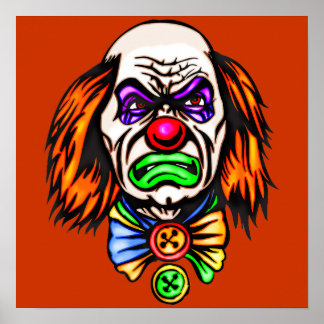 Poster Visage de clown malin