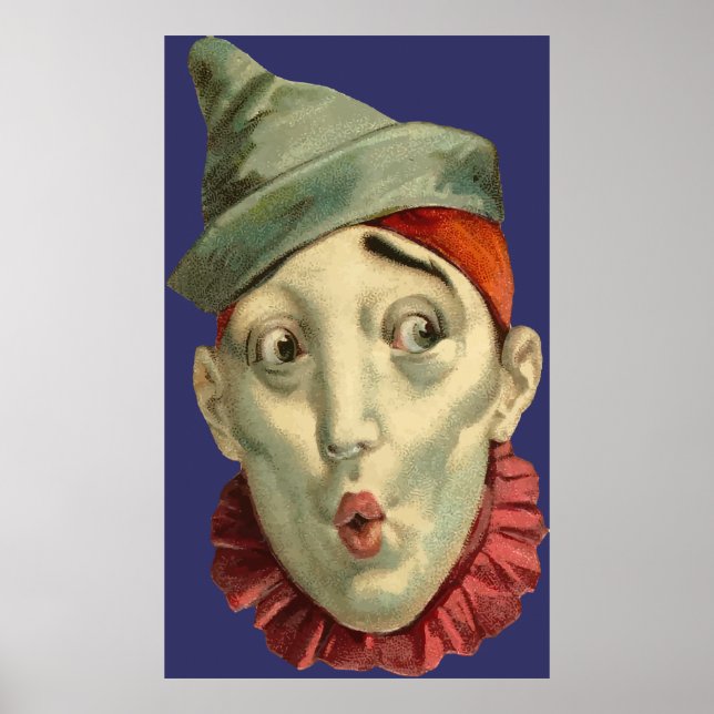 Poster Visage de clown vintage (Devant)