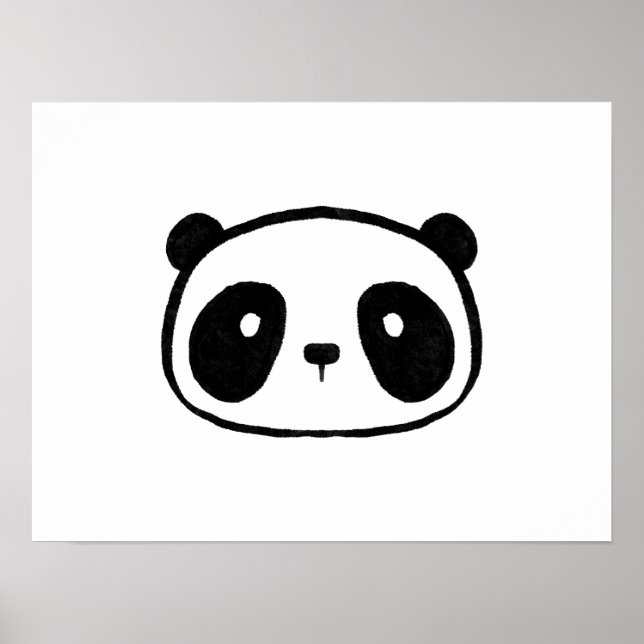 Poster Visage de dessin du géant Chubby Panda (Devant)