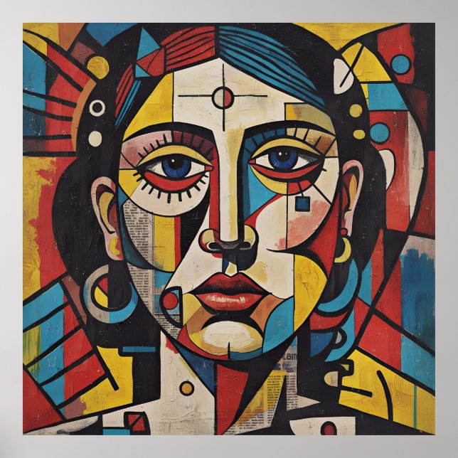 Poster Visage de femme Abstraite (Devant)