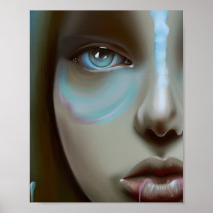 Poster Visage de femme   Œuvre d'art générée par l'IA