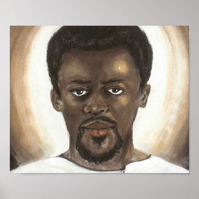 Poster Visage de Jésus noir (Devant)