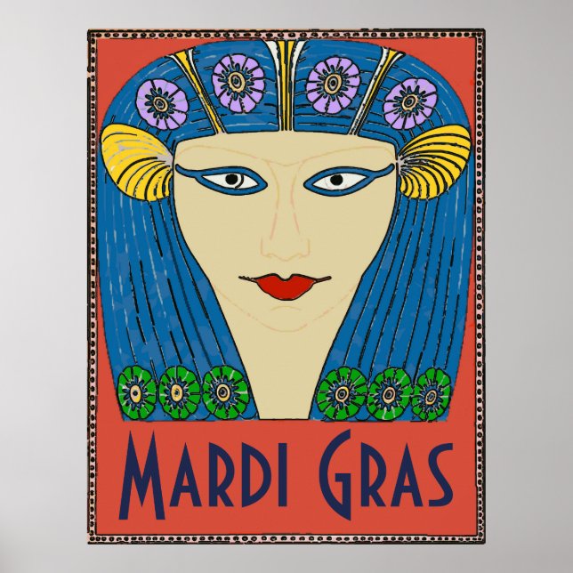 Poster Visage de la femme Mardi Gras (Devant)