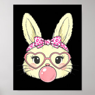 Poster Visage de Lapin Mignon pour Femmes Filles Enfants 