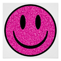 Visage de sourire rose Parties scintillant
