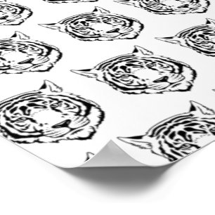Poster Visage de tigre blanc Tête Animaux sauvages Amateu
