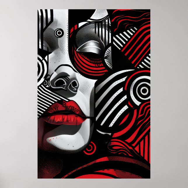 Poster Visage des femmes Abstraites (Devant)