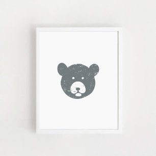 Poster Visage d'ours